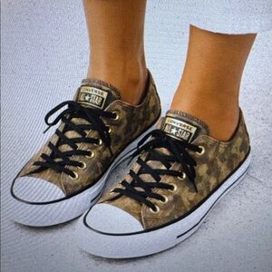 Converse Chuck Taylor All Star Ox Lurex Camo Gold Camouflage Sneakers 8